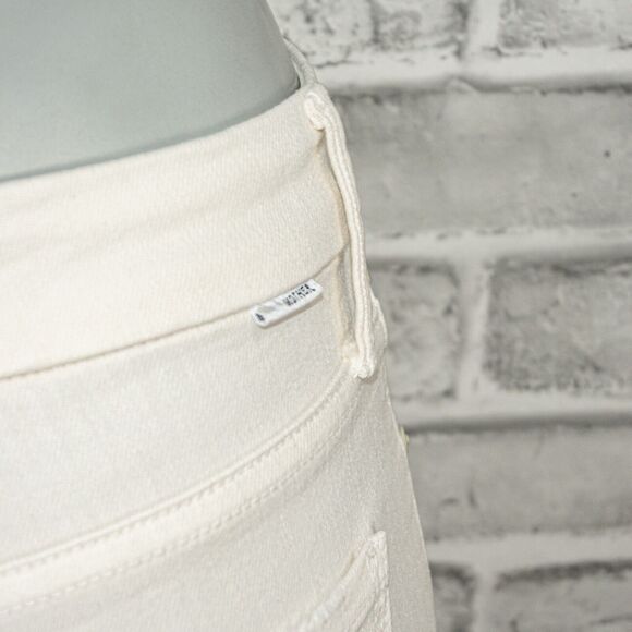 MOTHER Denim the Looker Ankle Fray Jeans Beige Mariposa light sz 25 - Picture 12 of 12